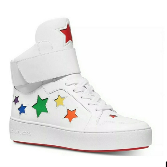 MICHAEL KORS sneakers Trent High Top White with ⭐ - Picture 3 of 8